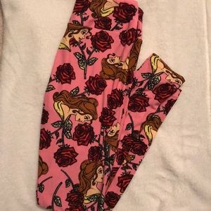 New LulaRoe Belle Beauty and Beast Pink Roses OS